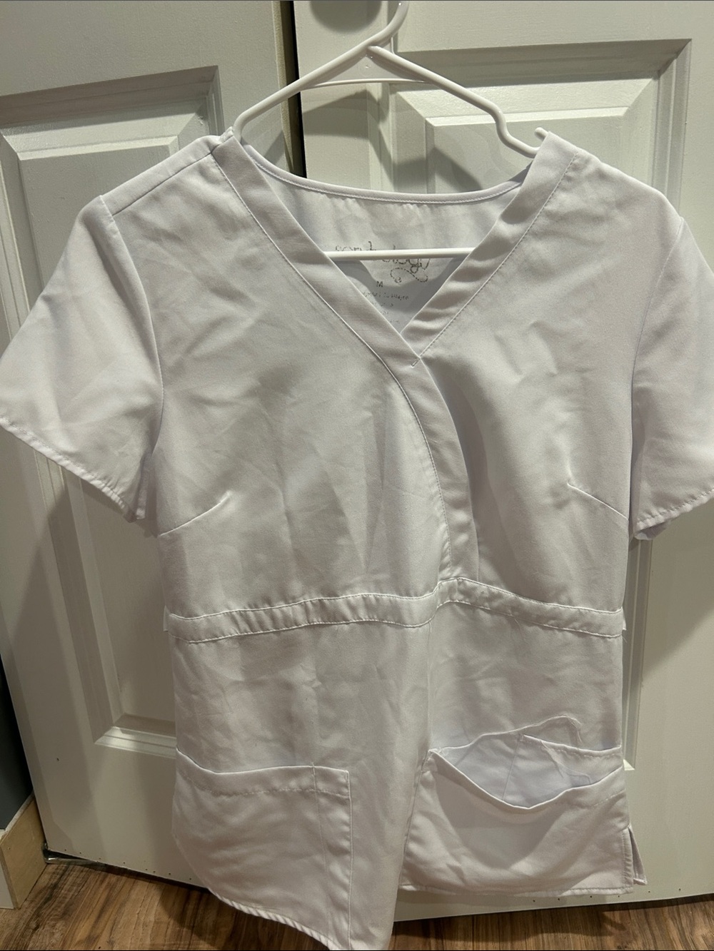 White Women’s V-Neck Scrub Top
